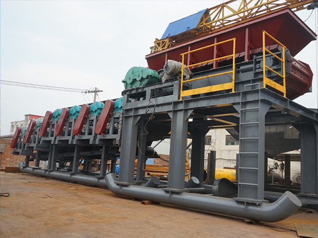 雪橇移動式大型泥石分離機俄羅斯現(xiàn)場